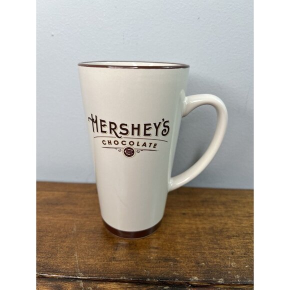 HERSHEY'S CHOCOLATE Ceramic Tall 16 oz Coffee Mug by Galerie 6" Tall - Picture 1 of 9